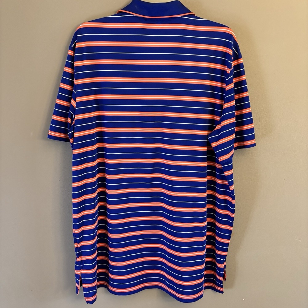 RLX Ralph Lauren Shirt Mens Large Blue OrangeStripe Performance Polo Golf Casual - Picture 6 of 13